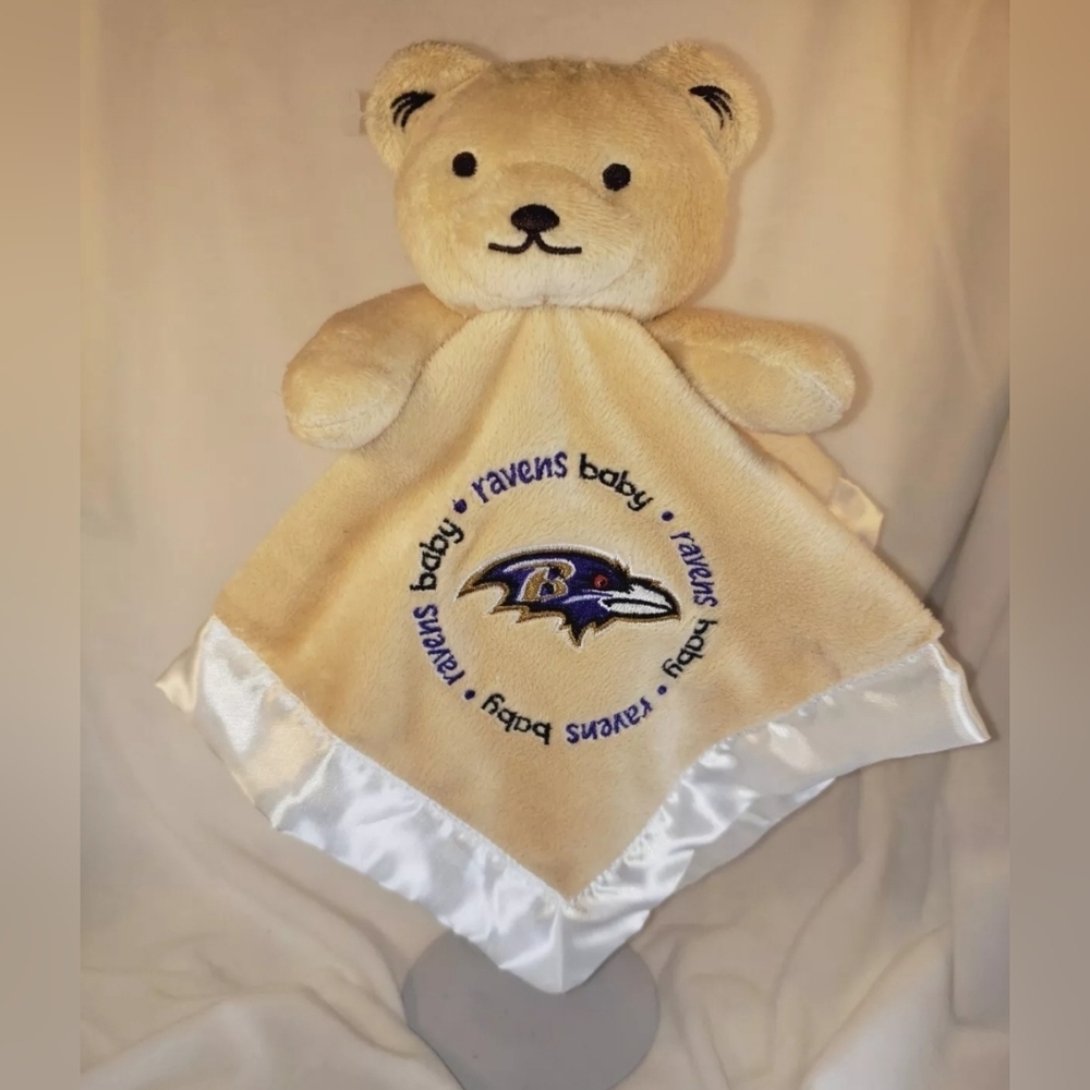 Baby Fanatic Security Blanket Teddy Bear Baltimore Ravens Fan Gift Blankie
